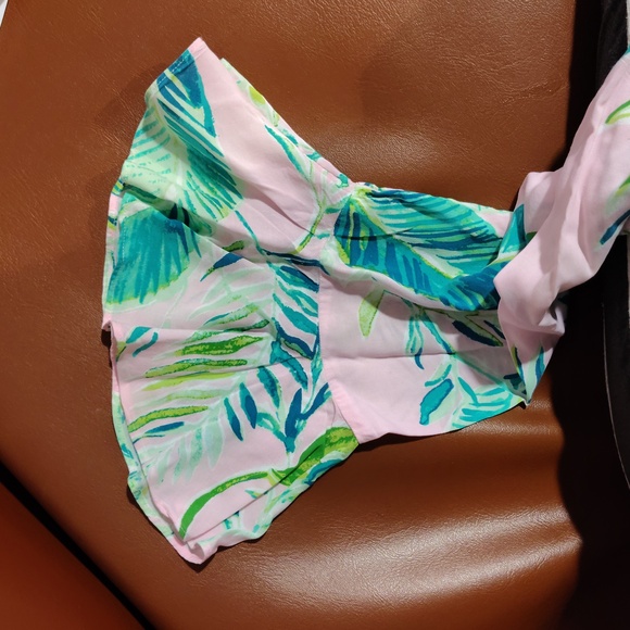 Lilly Pulitzer Willa Flounce Bell Sleeve V-tie- Neck Top In Pink Women's Size S - Picture 6 of 6